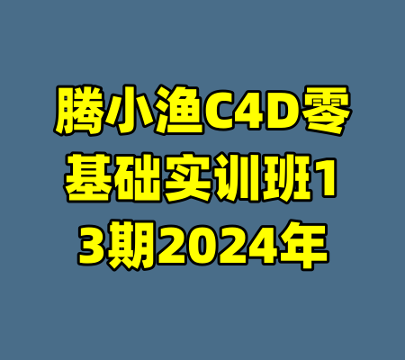 腾小渔C4D零基础实训班13期2024年