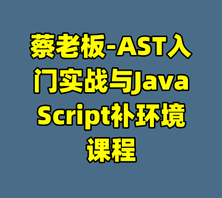 蔡老板-AST入门实战与JavaScript补环境课程