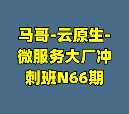 马哥-云原生-微服务大厂冲刺班N66期-99资源站