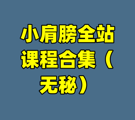 小肩膀全站课程合集（无秘）-99资源站