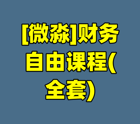 [微淼]财务自由课程(全套)-99资源站