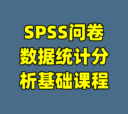SPSS问卷数据统计分析基础课程-99资源站