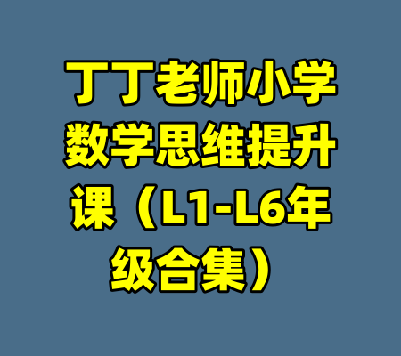 丁丁老师小学数学思维提升课（L1-L6年级合集）