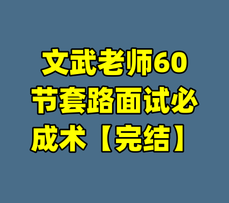 文武老师60节套路面试必成术【完结】