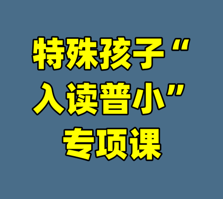 特殊孩子“入读普小”专项课
