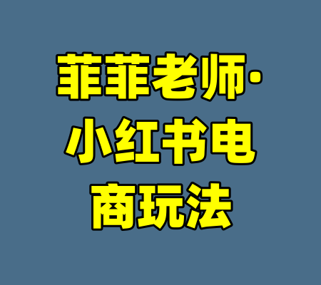 菲菲老师·小红书电商玩法