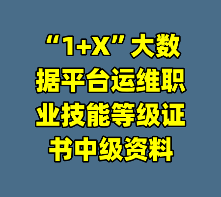 “1+X”大数据平台运维职业技能等级证书中级资料