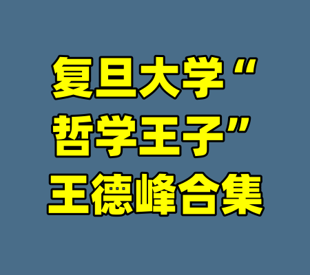 复旦大学“哲学王子”王德峰合集