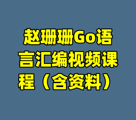 赵珊珊Go语言汇编视频课程（含资料）-99资源站