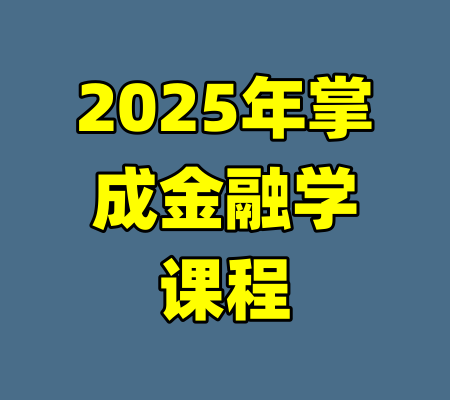 2025年掌成金融学课程