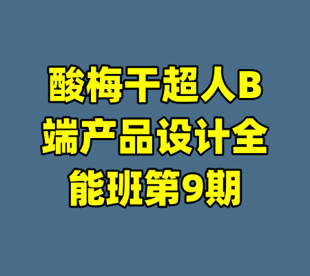 酸梅干超人B端产品设计全能班第9期-99资源站