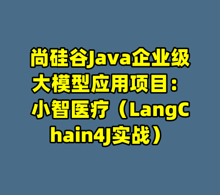 尚硅谷Java企业级大模型应用项目:小智医疗(LangChain4J实战)