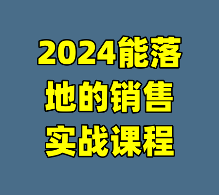 2024能落地的销售实战课程-99资源站