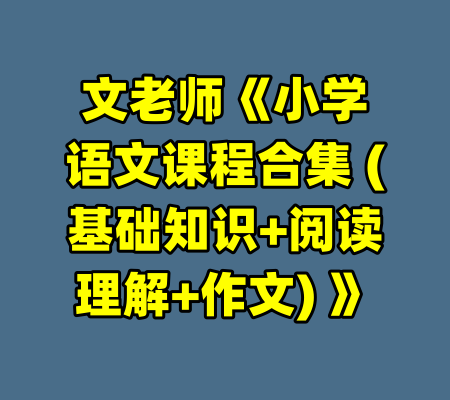 文老师《小学语文课程合集 (基础知识+阅读理解+作文) 》
