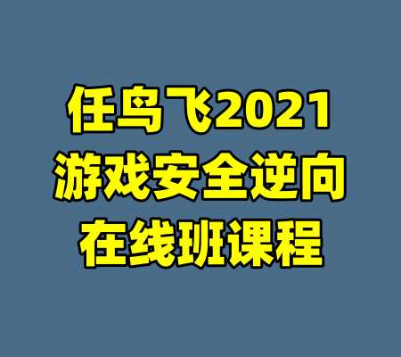 任鸟飞2021游戏安全逆向在线班课程