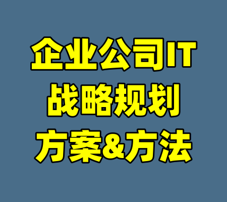 企业公司IT战略规划方案&方法