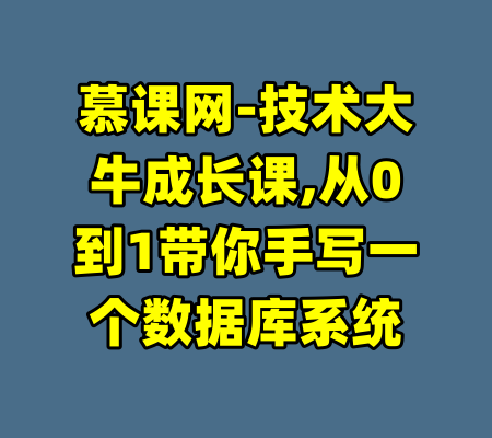 慕课网-技术大牛成长课,从0到1带你手写一个数据库系统-99资源站
