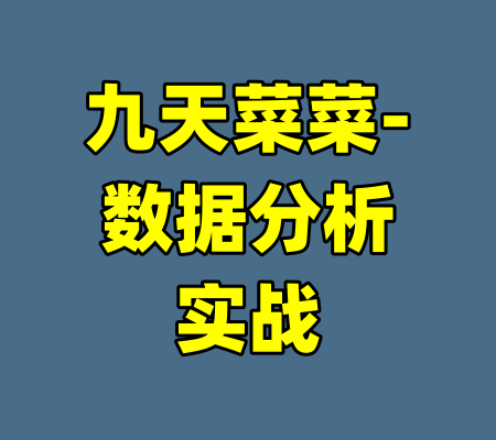 九天菜菜-数据分析实战
