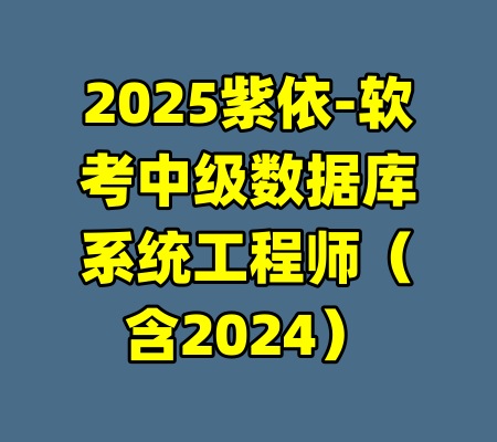 2025紫依-软考中级数据库系统工程师（含2024）-99资源站