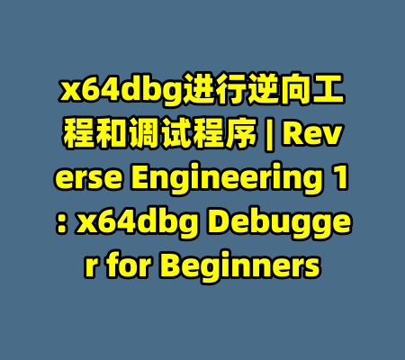 x64dbg进行逆向工程和调试程序 | Reverse Engineering 1: x64dbg Debugger for Beginners-99资源站